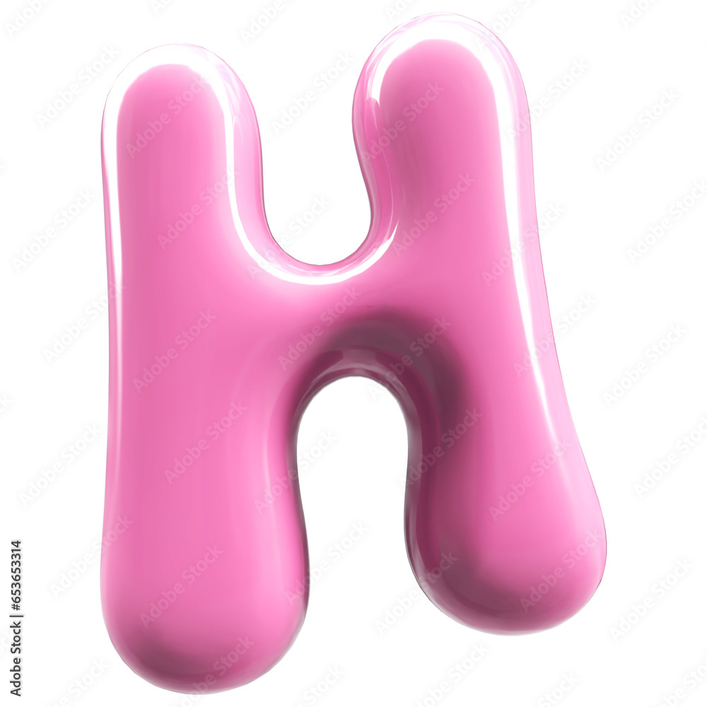Pink Letter H Bubble - 3d Aphabet Font Pink Letter H Bubble - 3d Aphabet Font