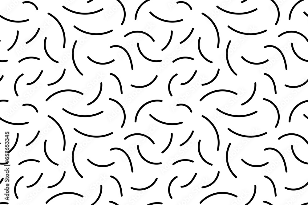 Creative cute squiggle print with black and white abstract squiggles. Seamless pattern with doodles. design with basic shapes. Simple childish color scribble wallpaper print.