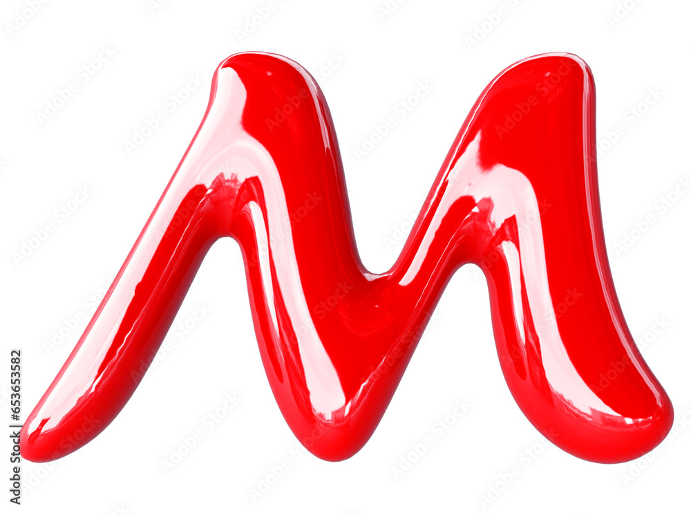 Red Letter M Bubble - 3d Aphabet Font Red Letter M Bubble - 3d Aphabet Font