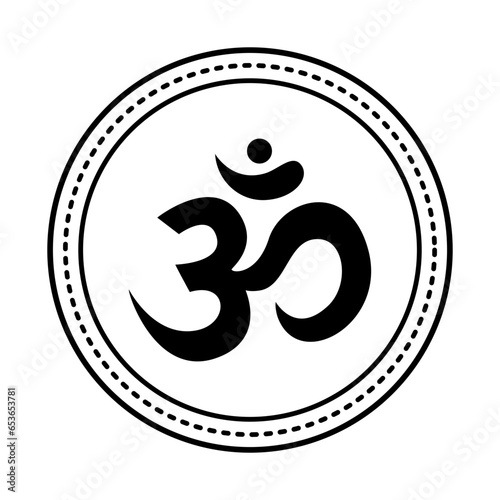 Aum, Om Spiritual Symbol | Decorative Om Religious Symbol Icon