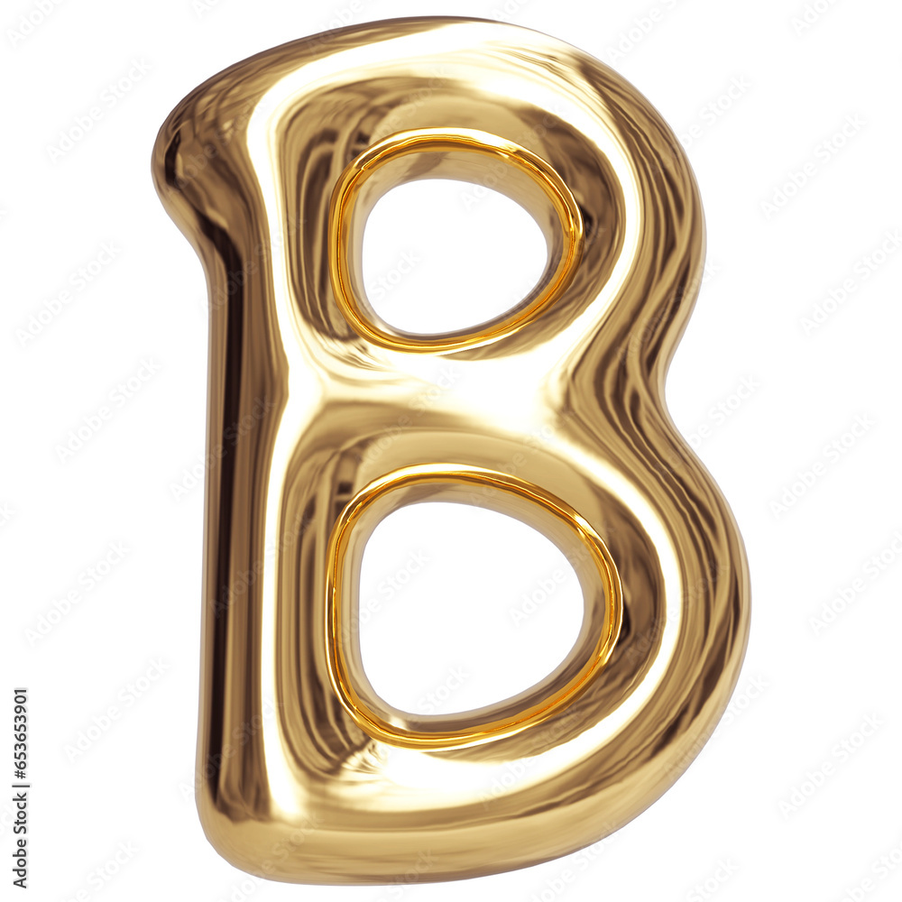 Gold Letter B Bubble - 3d Aphabet Font Gold Letter B Bubble - 3d Aphabet Font