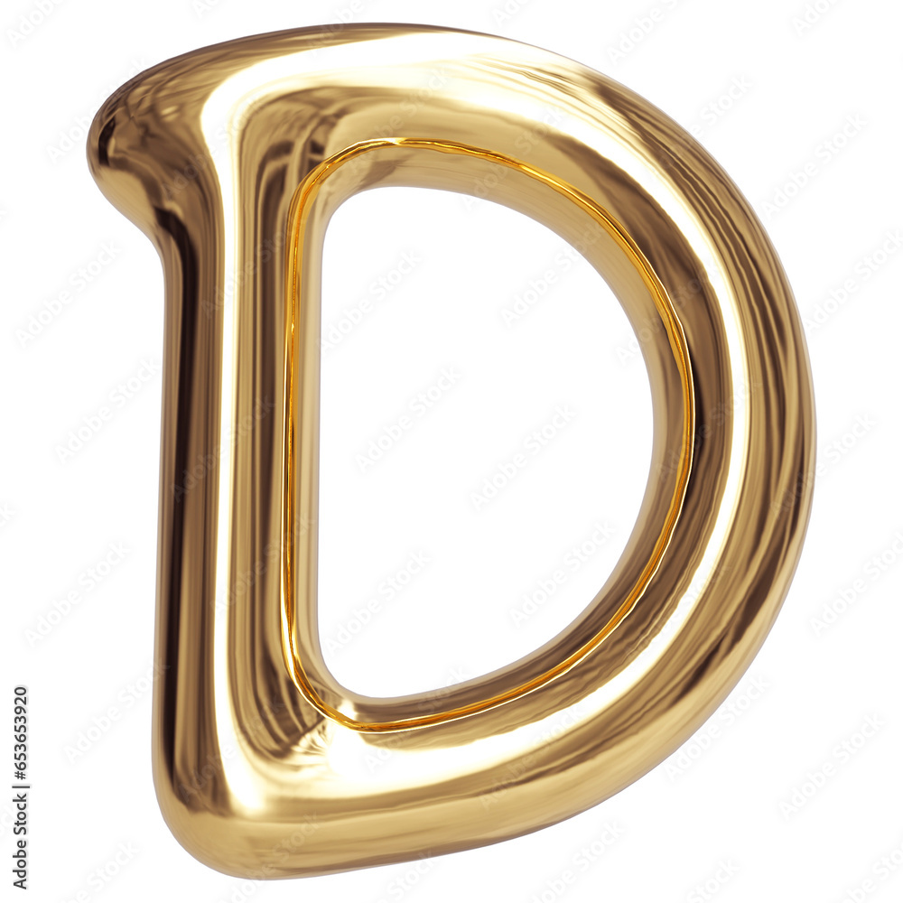 Gold Letter D Bubble - 3d Aphabet Font Gold Letter D Bubble - 3d Aphabet Font