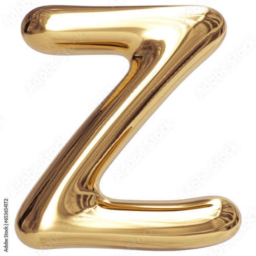 Gold Letter Z Bubble - 3d Aphabet Font