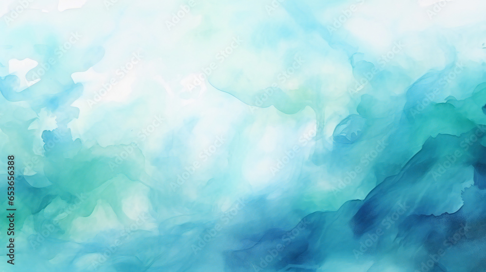 Blue green abstract watercolor. Art background for design. Generation AI