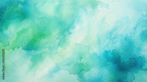 Blue green abstract watercolor. Art background for design. Generation AI © Bogdan