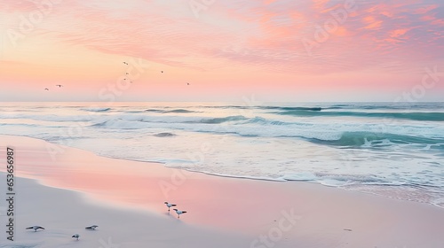 Dawn's Serenity: A Beachscape in Pastel Harmony. Generative AI 11 © NormanBalberan