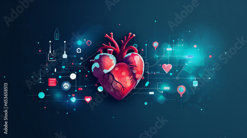 medical health care icon element interactive design innovation concept background. Generation AI