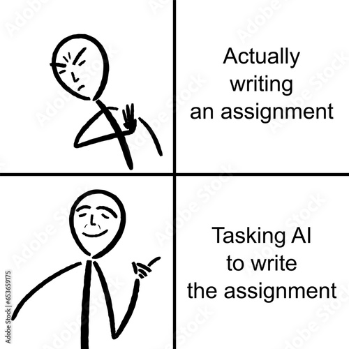 AI plagiarism school meme
