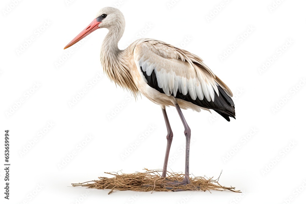 Obraz premium Stork isolated on white background