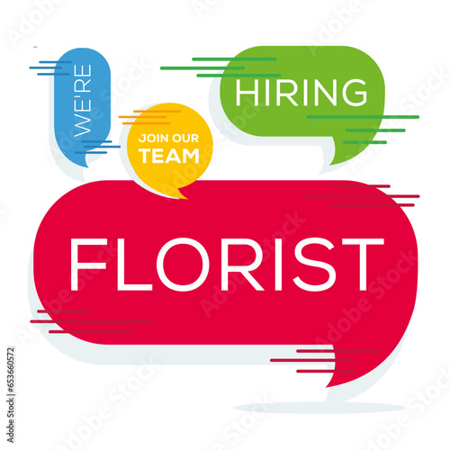 We are hiring (Florist), Join our team, vector illustration.