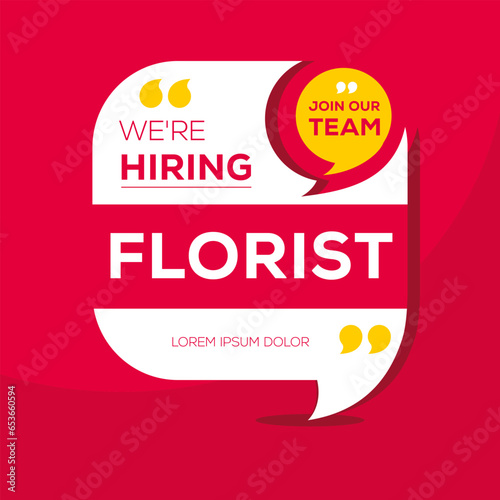 We are hiring (Florist), Join our team, vector illustration.