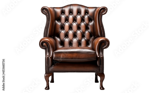 Wingback Chair Isolated on a Transparent Background PNG.
