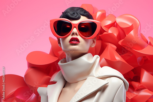 3D portrait of a high fashion woman photo