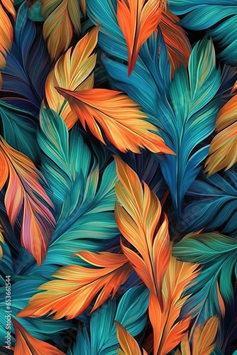 Decorative backgrounds with colorful flower patterns. © Ramon Grosso