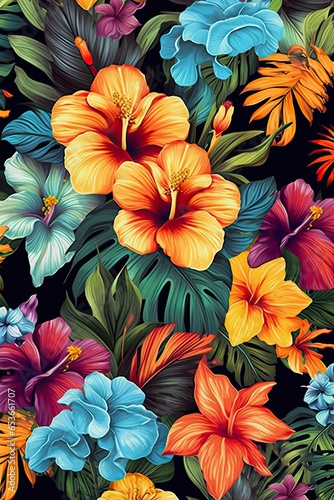 Decorative backgrounds with colorful flower patterns.