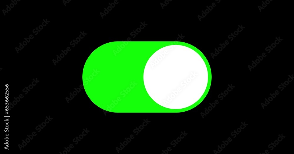switch off on button animated. mobile phone toggle slider ui turn bar isolated 