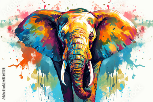 watercolor style design, design of an elephant