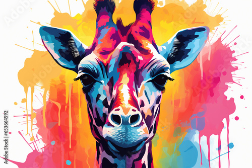 watercolor style design  design of a giraffe