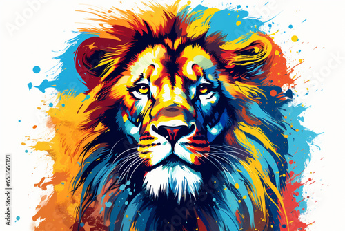 watercolor style design  design of a lion