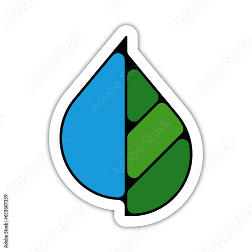 picto logo icones et symbole ecologie logo feuille natture et eau couleur epais relief