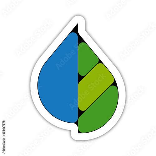 picto logo icones et symbole ecologie logo feuille natture et eau couleur relief