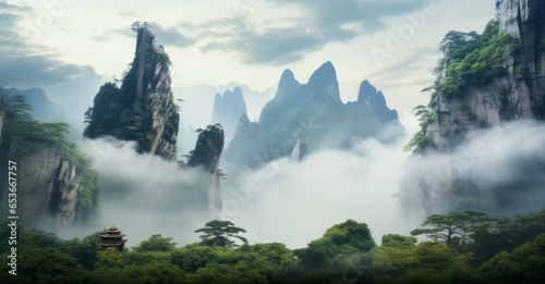 fog-clad mountains unveiling the hidden elegance and serene drama of nature