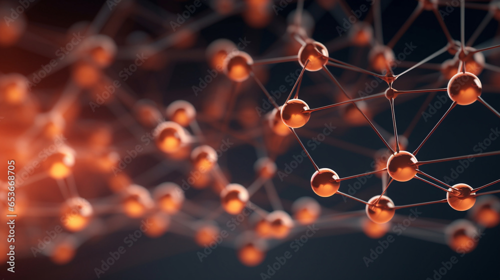 A clean and simple visualization of molecular connections forming a