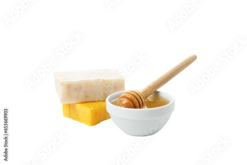 PNG, Honey cosmetics, self care products, isolated on white background
