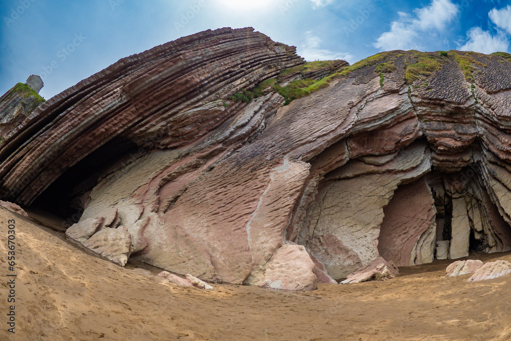 Itzurun cliffs on the coast of Northern Spain - Costa Verde Zumaia Itzurun cliffs on the coast of Northern Spain - Costa Verde Zumaia
