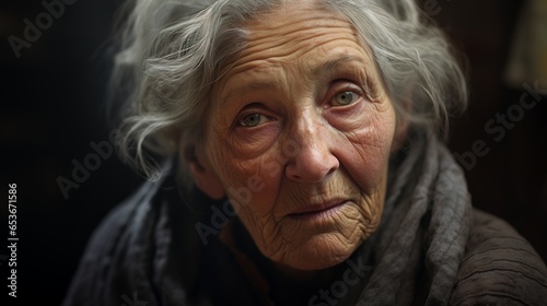 Old woman looking at viewer © Samuel