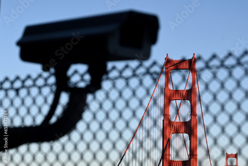 Photography Surveillance camera near the Golden Gate Bridge in San Francisco.