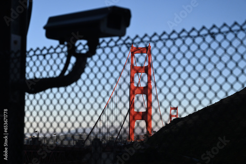 Photography Surveillance camera near the Golden Gate Bridge in San Francisco.