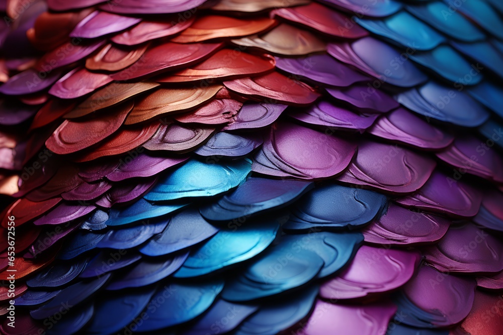 Dragon's scale, highlighting its intricate and colorful patterns, Generative AI Dragon's scale, highlighting its intricate and colorful patterns, Generative AI