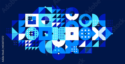 Trendy geometric vector motif over dark background, abstract geometry modular tiling composition, wallpaper 70s retro wallpaper, rhythmic dotted graphic design forms.