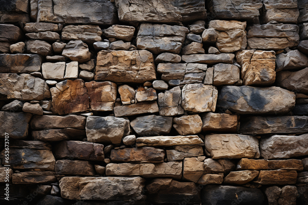 Fototapeta premium Grey/Brown Stone Wall Background - Generative AI
