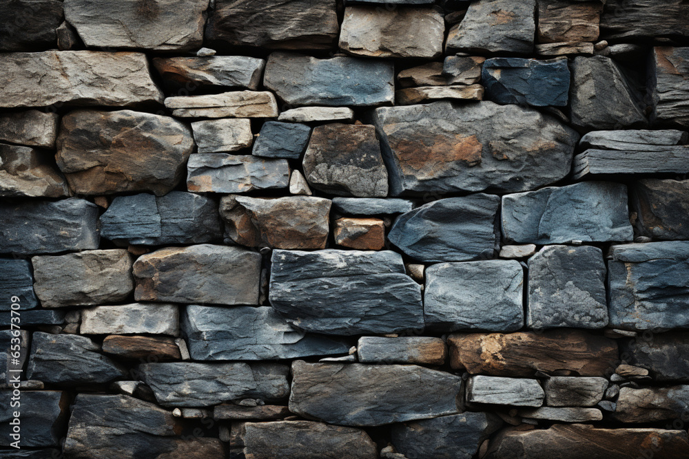 Grey/Brown Stone Wall Background - Generative AI