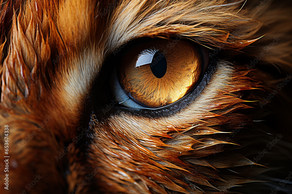 The Eye Of A Lion - Close Up - Generative AI The Eye Of A Lion - Close Up - Generative AI