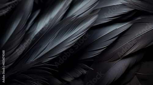 黒い羽根のテクスチャー背景素材