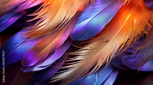 カラフルな羽根のテクスチャー背景素材