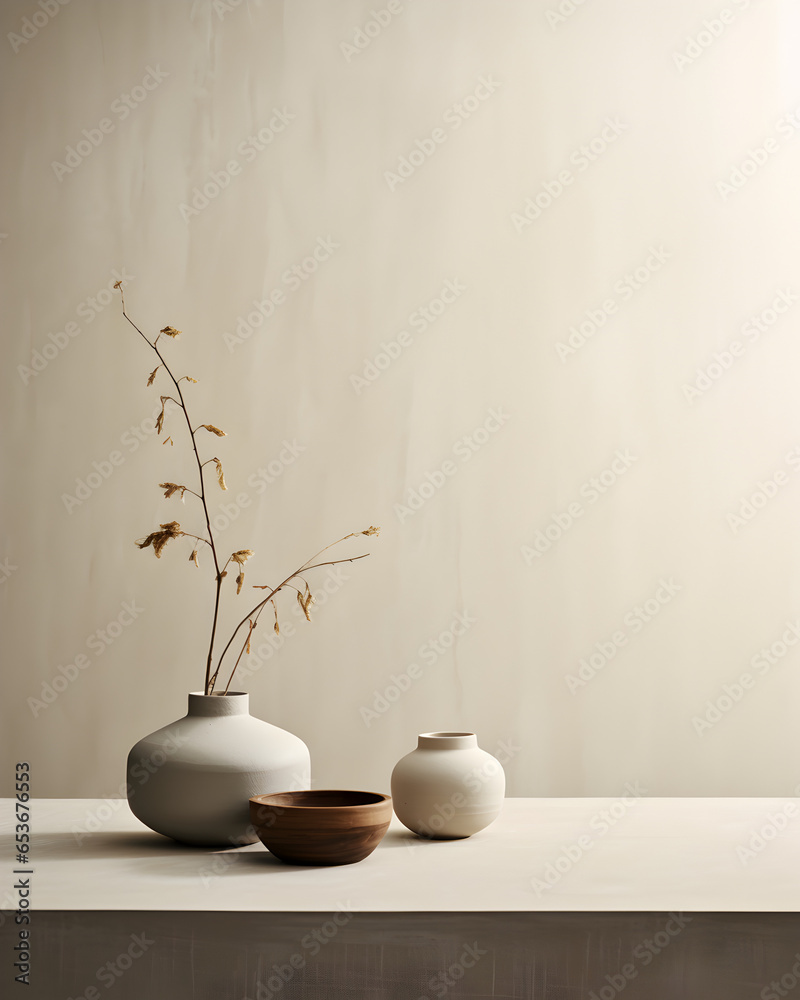 Plant in vase against a empty white wall. Plant in vase against a empty white wall.