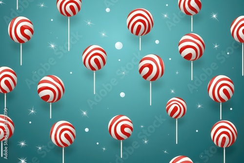 A festive background image with a Christmas theme, showcasing candies adorned with red and white stripes, creating a sweet and joyful atmosphere. Illustration