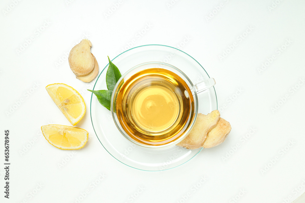 Cold treatment, healthcare concept - tea with ginger