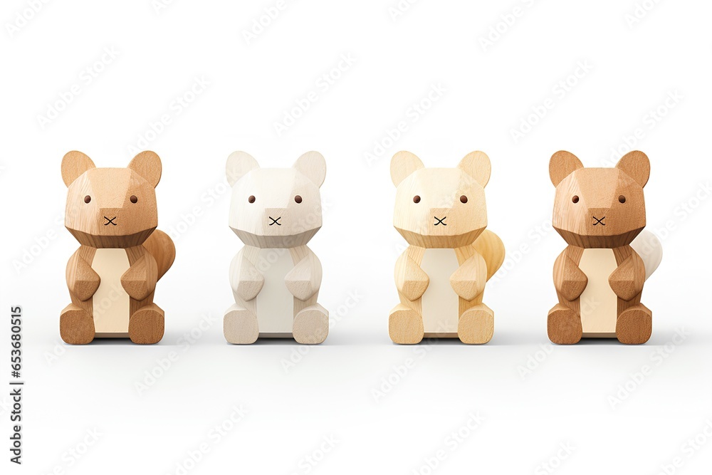 コルクでできたリスとハリネズミ（3D）
