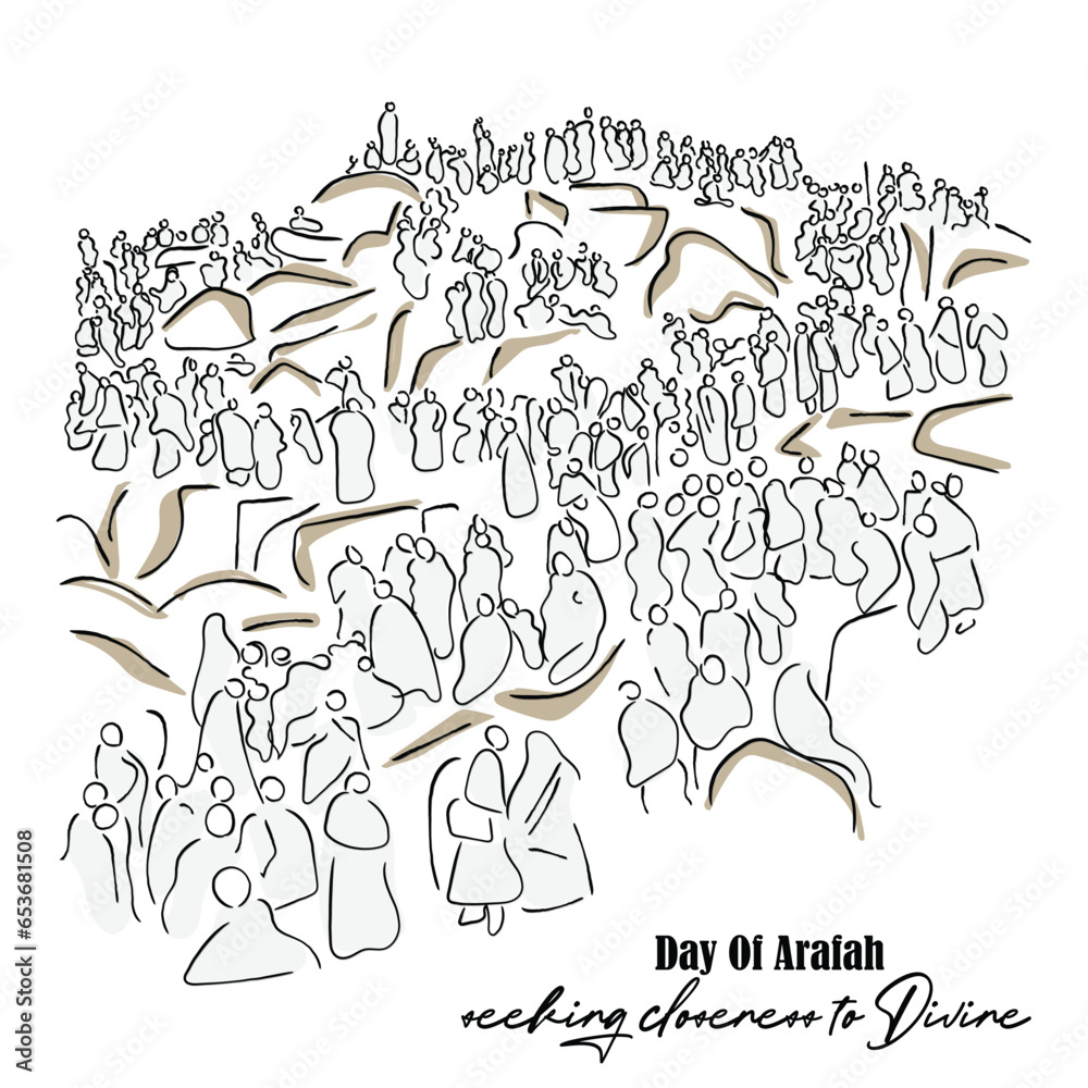 day of Arafah vector line art Stock Vector | Adobe Stock