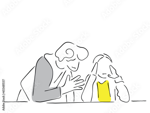 Line art vector of a couple fighting. Negative psychology in couples. Marital issues line art vector.