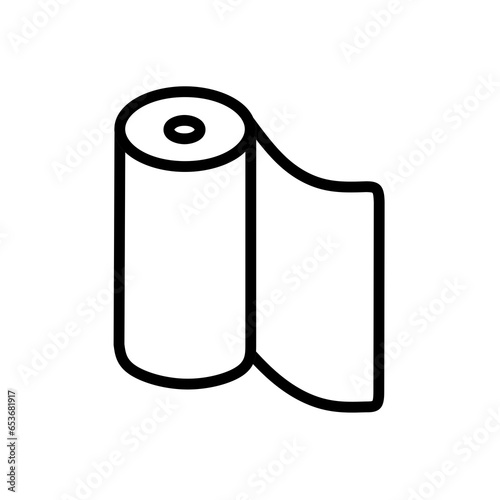 cloth or paper roll icon with line design