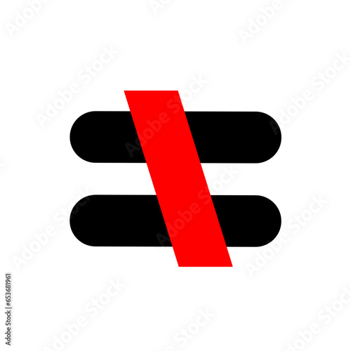 Unequal Symbol with simple design