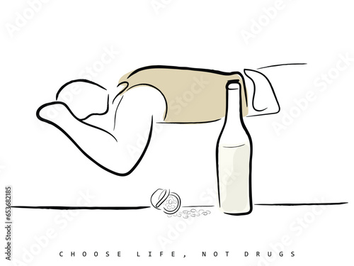 illustration of a drug abuser