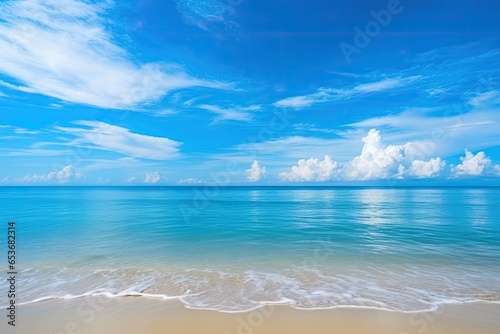A stunning tropical beach scene with crystal-clear turquoise waters. Generative AI. © Jamoliddin