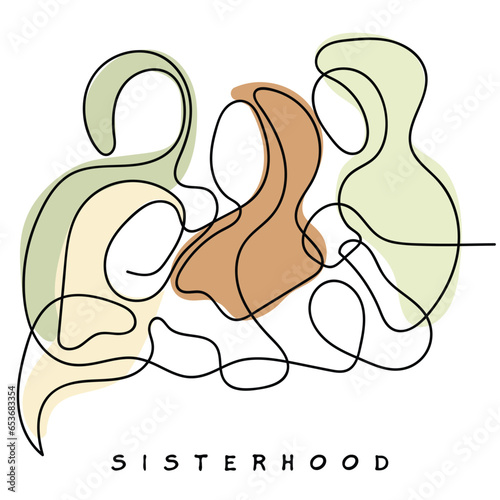 illustration of a sisters line art